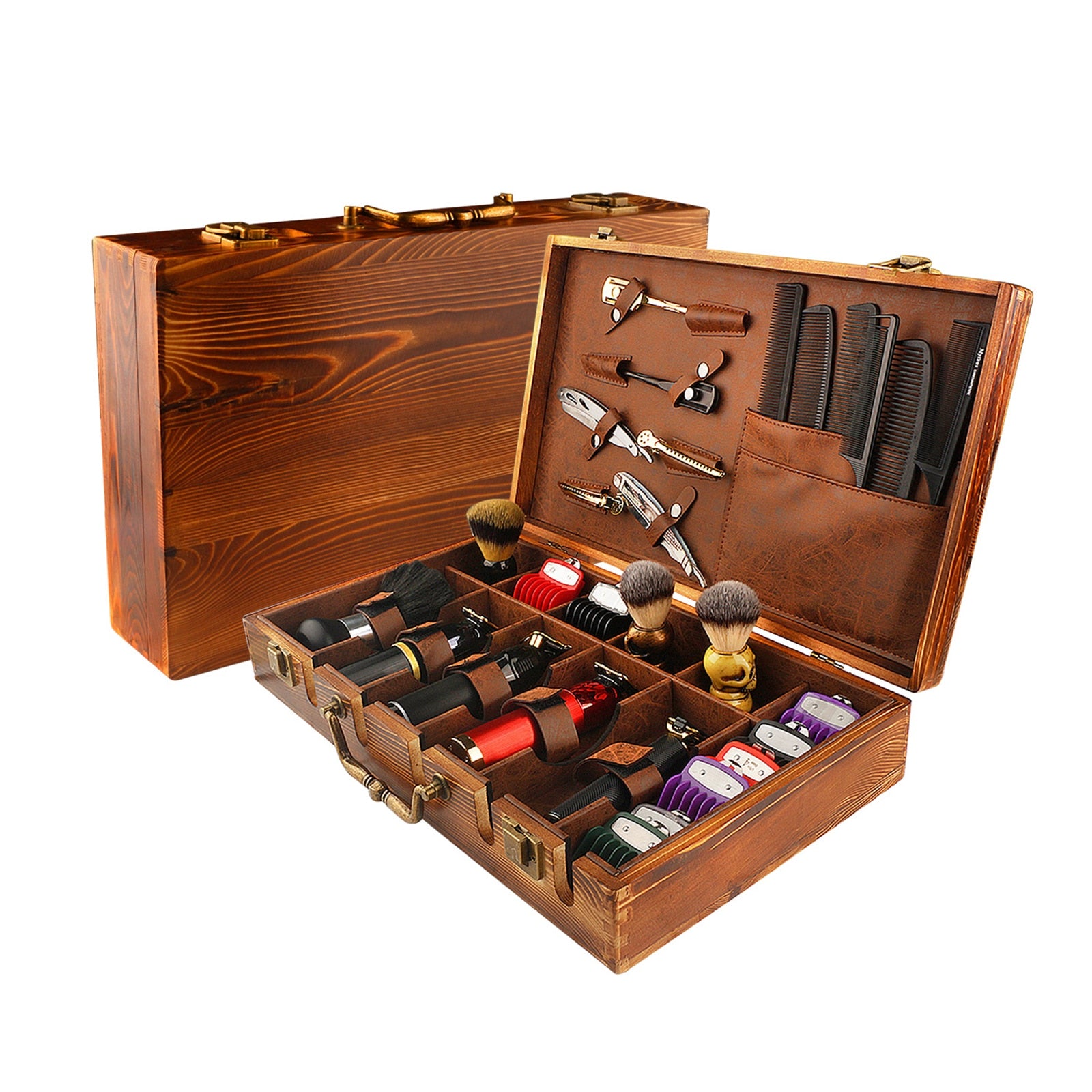 O&E Wooden Barber Tool Case